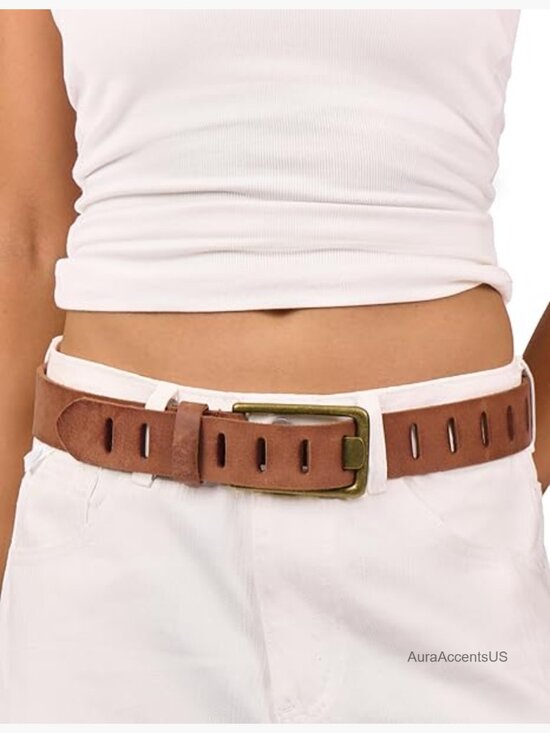 Genuine Leather Western Cowgirl Wide Belt for Jeans with Gift Box main image 5